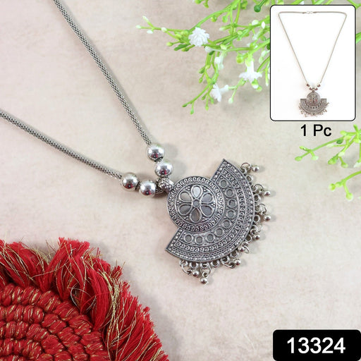 Oxidised Silver-Tone Traditional Long Necklace (1 Pc) by Your Brand