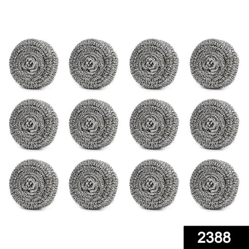 Round Shape Stainless Steel Ball Scrubber (Pack of 12) by Your Brand