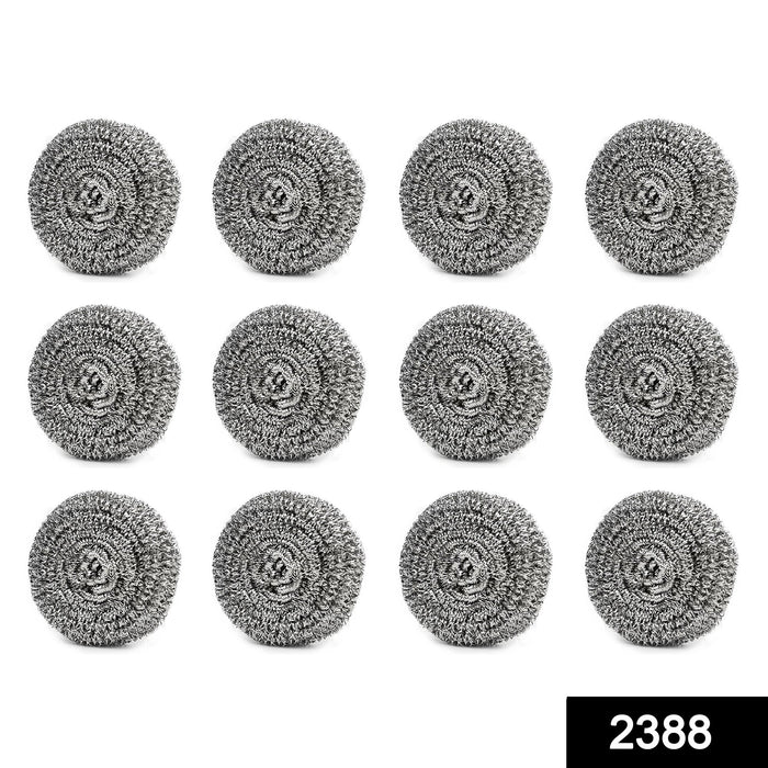 Round Shape Stainless Steel Ball Scrubber (Pack of 12) by Your Brand