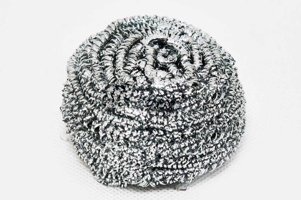 Round Shape Stainless Steel Ball Scrubber (Pack of 12) by Your Brand