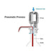 Manual water pump for easy dispensing.