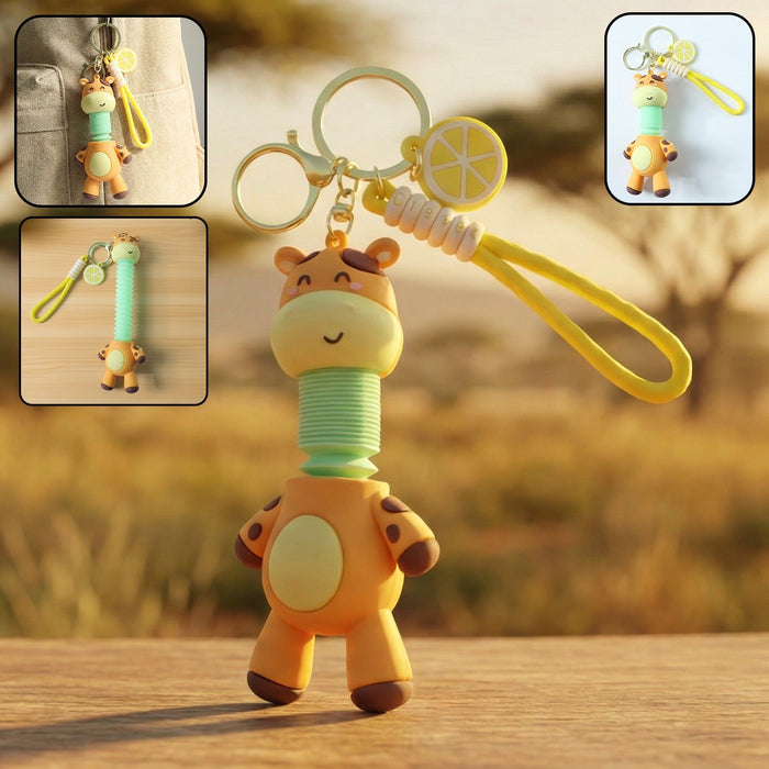 Cute Giraffe Cartoon Keychain (1 Pc) by Your Brand