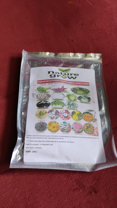 20 Varieties of Vegetable & Flower Seeds Combo (1 Pkt. / 20 Varieties) by Your Brand