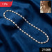 Elegant Pearl Beaded Necklace with Gold-Tone Link Detailing (1 Pc) by Your Brand