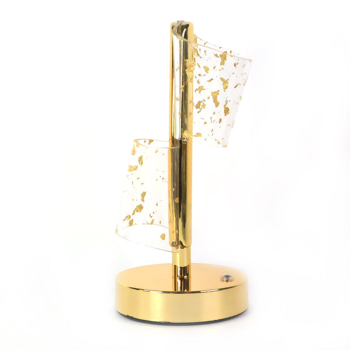 Luxury Golden Crystal LED Double Shade Table Lamp (1 Pc)