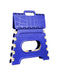 Multicolor 12-inch plastic folding step stool with a handle for kids and adults.