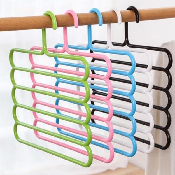 5 in 1 Multipurpose Plastic Hanger, Assorted (5-Layer) by Your Brand