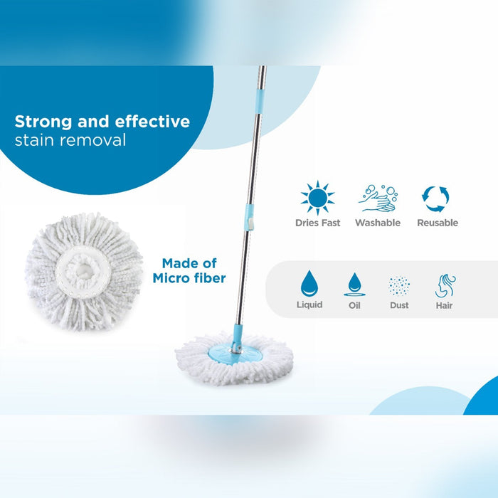 Sporty Plastic Spin Mop with Bigger Wheels & Auto Fold Handle for 360° Cleaning by Your Brand