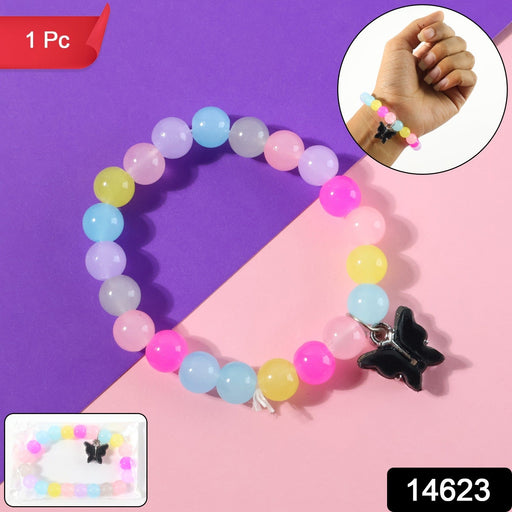 Premium Multicolor Pastel Bead Stretch Bracelet (1 Pc) by Your Brand