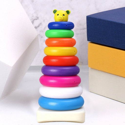 Plastic Baby Kids Teddy Stacking Ring Jumbo Stack Up Educational Toy 9pc by Your Brand