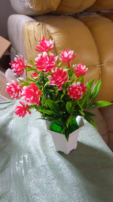 Wild Artificial Flower Plant for Home & Office Decor (1 Pc, Cute Pot)