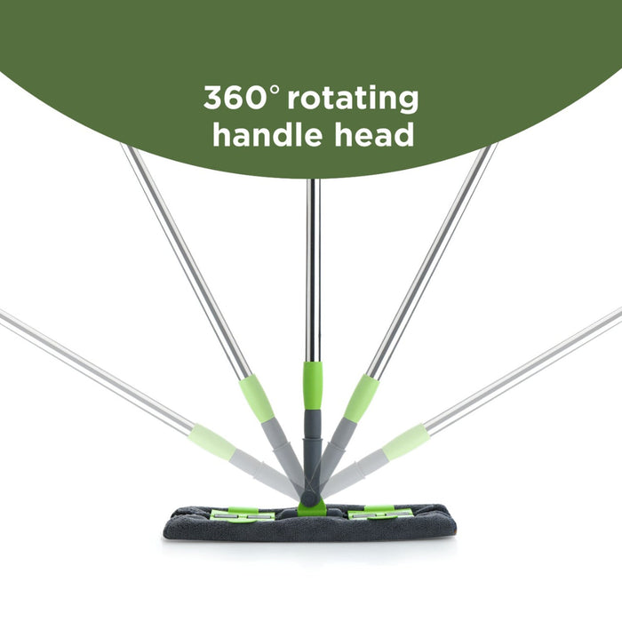 Multipurpose Wet and Dry Cleaning Microfiber Flat MOP Floor Cleaning Mop with , 360 Degree Rotating Head and Telescopic Handle Steel Rod Long Handle Dry Mops, Standard (1 Piece, Multi-Colour) by Your Brand