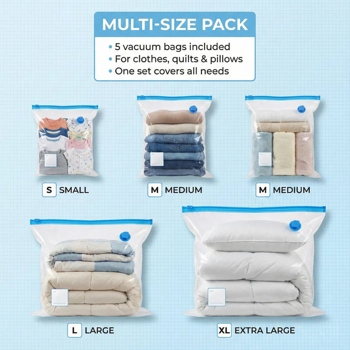 Vacuum Storage Bags, Compression Bags (5 Pcs Set) by Your Brand