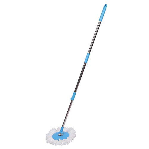 Heavy Duty Microfiber Spin Mop with Plastic Bucket & Rotating Steel Pole Head by Your Brand