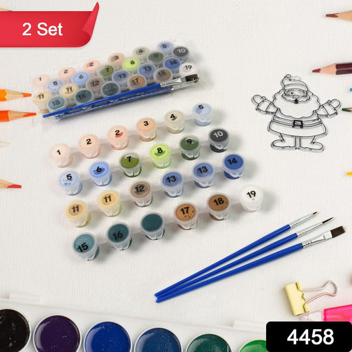 Paint by Number Kits 2 Set 19 Number Color, 6 paint brushes (2 Set) by Your Brand