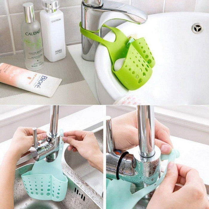 Adjustable Kitchen Bathroom Water Drainage Basket with Faucet Sink Caddy by Your Brand
