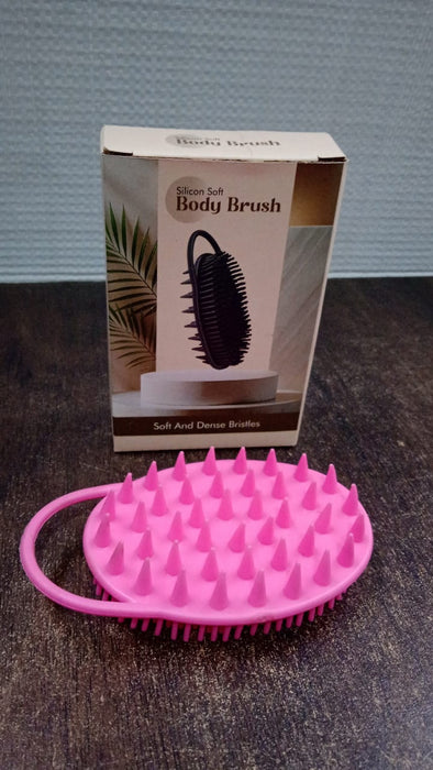 2-in-1 Silicone Soft Bristle Bath Brush by Your Brand