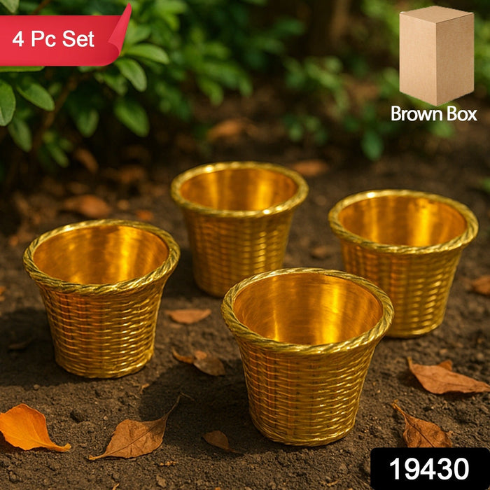 Plastic Flower Valencia (Pot) Home and Outdoor (4 Pc) by Your Brand