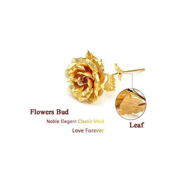 24K Artificial Golden Rose / Gold Red Rose with Gift Box (10 inches) by Your Brand