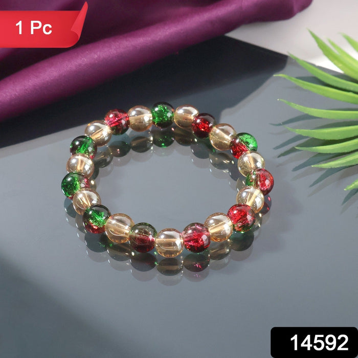 Multicolor Glossy Bead Stretch Bracelet (1 Pc) by Your Brand
