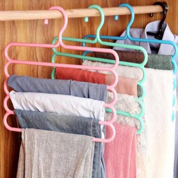 5 in 1 Multipurpose Plastic Hanger, Assorted (5-Layer) by Your Brand
