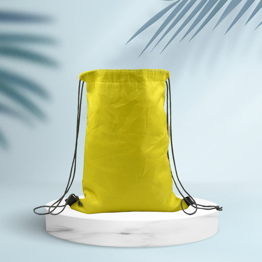 Portable Dori Bag Inside silver with coating Drawstring Backpack by Your Brand