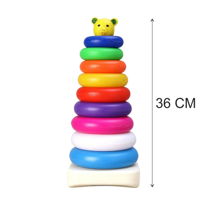 Plastic Baby Kids Teddy Stacking Ring Jumbo Stack Up Educational Toy 9pc by Your Brand