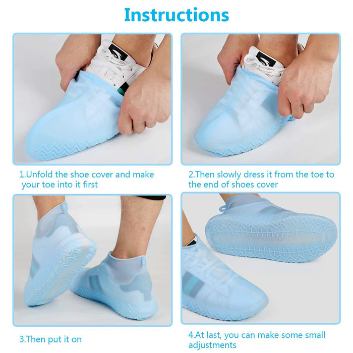 Non-Slip Silicone Rain Anti skid Waterproof Fordable Boot Shoe Cover (Mix Color) by Your Brand