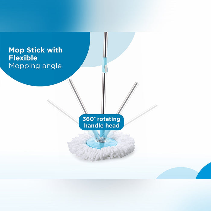 Sporty Plastic Spin Mop with Bigger Wheels & Auto Fold Handle for 360° Cleaning by Your Brand