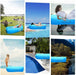 Inflatable lounger sofa with a relaxed camping setup