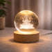 Engraved crystal ball table lamp