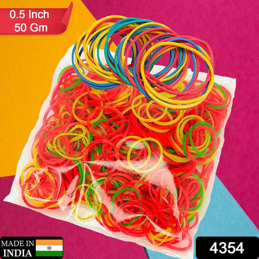 RUBBER BAND FOR OFFICE/HOME AND KITCHEN ACCESSORIES ITEM PRODUCTS, ELASTIC RUBBER BANDS, FLEXIBLE REUSABLE NYLON ELASTIC UNBREAKABLE, FOR STATIONERY, SCHOOL MULTICOLOR (0.5 Inch / 50 Gm), Hair accessories by Your Brand