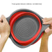 Handy silicone strainer for kitchen tasks.