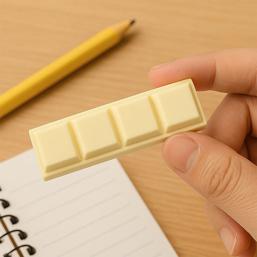 3D Chocolate Shaped Soft Pencil Erasers for Kids School Rewards (1 Pc 4 Grid) by Your Brand