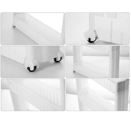 Multipurpose 3 Layer Slim Side Space Saving Storage Organizer Rack Shelf by Your Brand