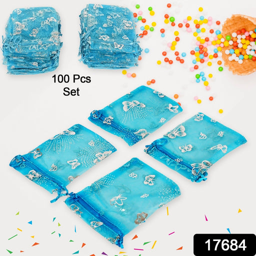 Organza Return Gift Bags Small Mesh Bags Drawstring Gift Bags Christmas Drawstring Organza Gift Bags, Wedding Party Festival Gift Bags, Jewellery Packing Pouch Dry Fruit Pouch 10×12 Cm (100 Pcs Set) by Your Brand