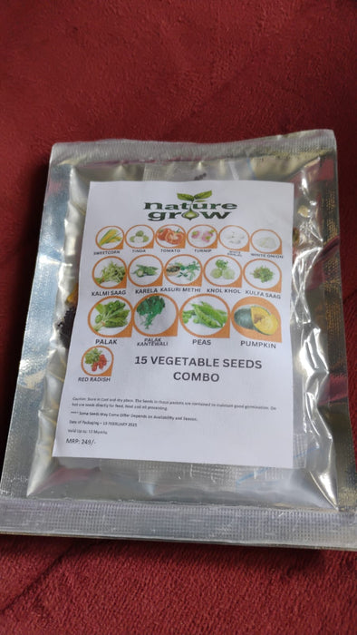 15 Varieties of Vegetable Seeds Combo (1 Pkt. / 15 Varieties) by Your Brand
