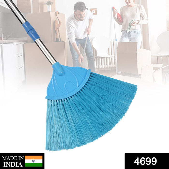 Broom with Long Stainless Steel Rod and Extendable Cobweb Cleaner Stick by Your Brand