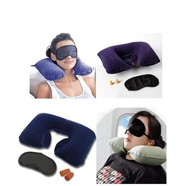 3in1 Air Travel Kit with Pillow, Ear Buds & Eye Mask by Your Brand