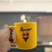 Coffee mug with mixed design, comes with spoon and box