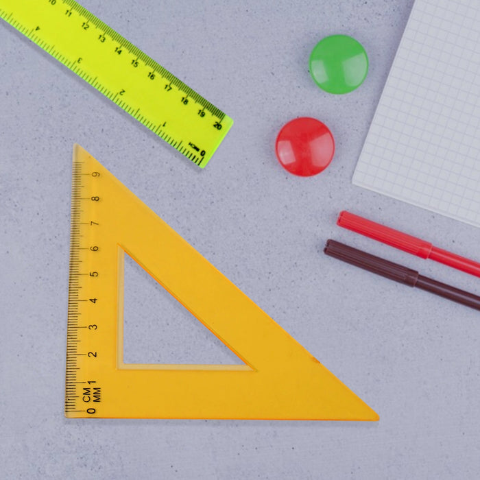 4-Piece Geometry Set, Triangle Ruler Protractor Straight Ruler by Your Brand