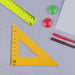 4-Piece Geometry Set, Triangle Ruler Protractor Straight Ruler by Your Brand