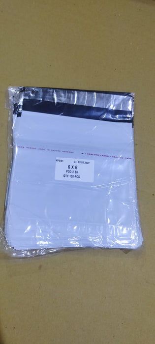 Tamper Proof Courier Bags (06X06 inch) Pack of 100Pcs by Your Brand