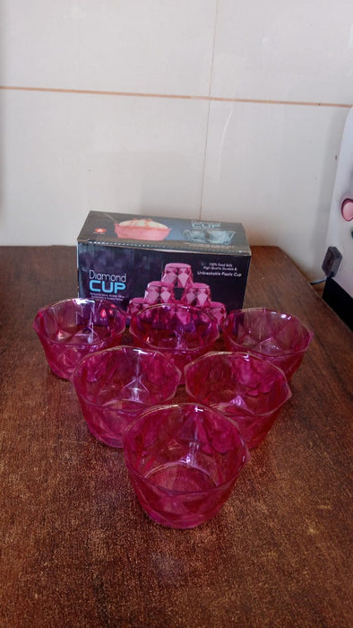 6pc Diamond shape ice cream bowl set