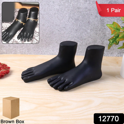 Premium Black Foot Mannequin Display Stand (1 Pair) by Your Brand