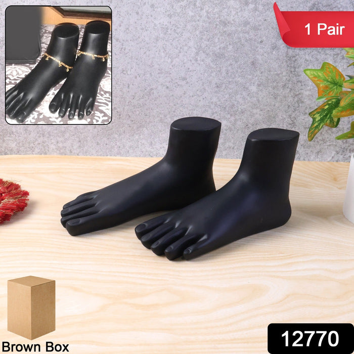 Premium Black Foot Mannequin Display Stand (1 Pair) by Your Brand