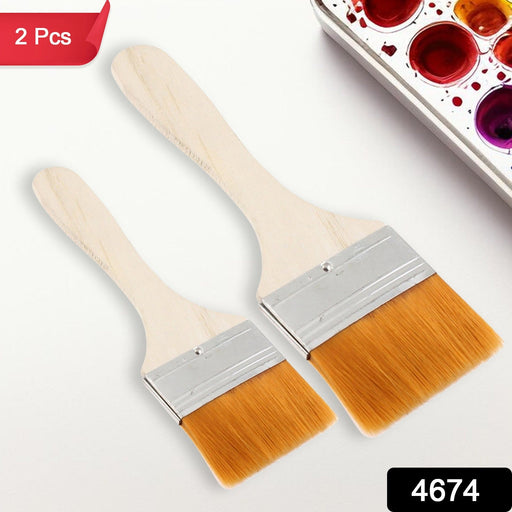 Flat Paint Big Size Brush for Watercolor & Acrylic Painting( Multicolor 2 Pc Set) by Your Brand