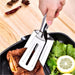Multifunction cooking serving turner, stainless steel BBQ kitchen tongs
