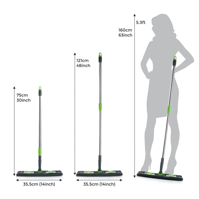 Multipurpose Wet and Dry Cleaning Microfiber Flat MOP Floor Cleaning Mop with , 360 Degree Rotating Head and Telescopic Handle Steel Rod Long Handle Dry Mops, Standard (1 Piece, Multi-Colour) by Your Brand