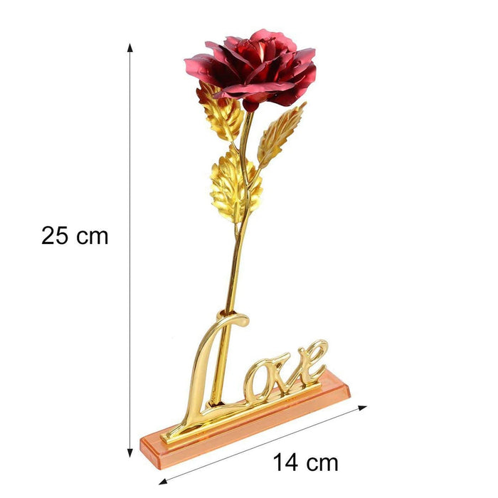 24k Gold Rose,hicoosee Gold Foil Plated Rose with LOVE Stand and Gift Box by Your Brand